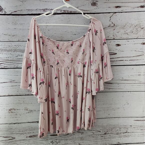 Free People Lana Pink Floral Rayon Shirt Small - Picture 2 of 6